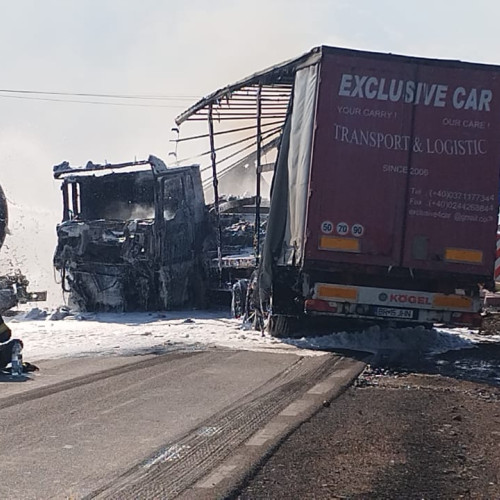 Accident rutier pe DN 2B: Coliziune între un TIR și o cisternă încărcată cu propan