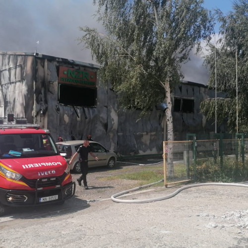 Incendiu la o fabrică de furnir în județul Brăila