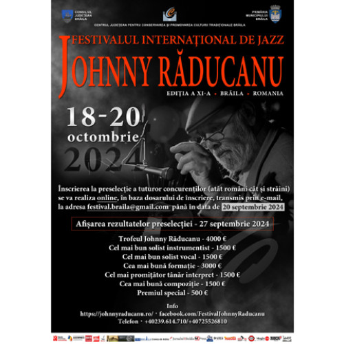 Festivalul Internațional de Jazz &quot;Johnny Răducanu&quot; se va desfășura între 18 și 20 octombrie 2024