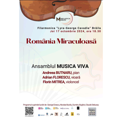 Concert de muzică românească la Filarmonica &quot;Lyra-George Cavadia&quot; din Brăila