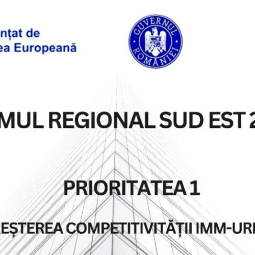 Agenția pentru Dezvoltare Regională Sud-Est lansează apel pentru IMM-uri în cadrul programului regional