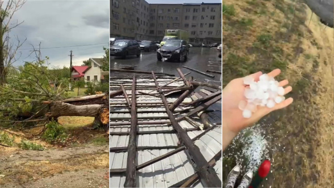Video&Foto Furtuni violente în jumătate de țară: pompierii au intervenit în localități din 19 județe. Case și mașini distruse de vântul puternic
