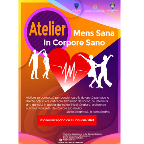 Atelier despre "Mens sana in corpore sano" la Centrul de Creație Brăila