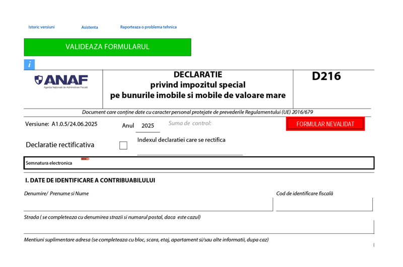 Finanțele din Galați informează despre termenele pentru formularul 216 privind impozitul special