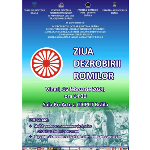 Evenimentul de vineri pentru comemorarea Zilei Dezrobirii Romilor în Brăila: Slujbă în limba rromani și expunere de desene.