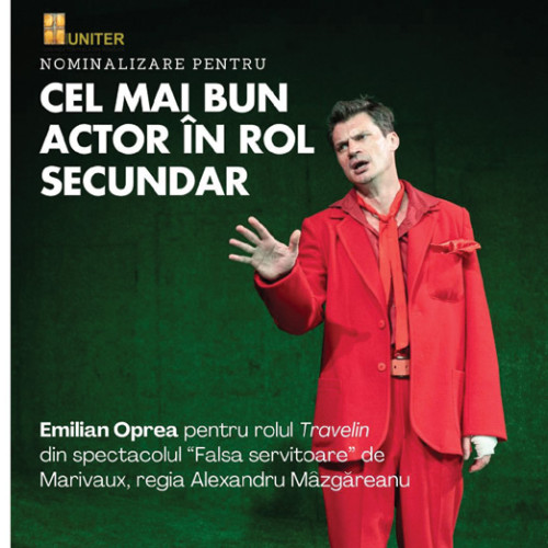 Emilian Oprea, actor al Teatrului ”Maria Filotti”, nominalizat la premiile UNITER