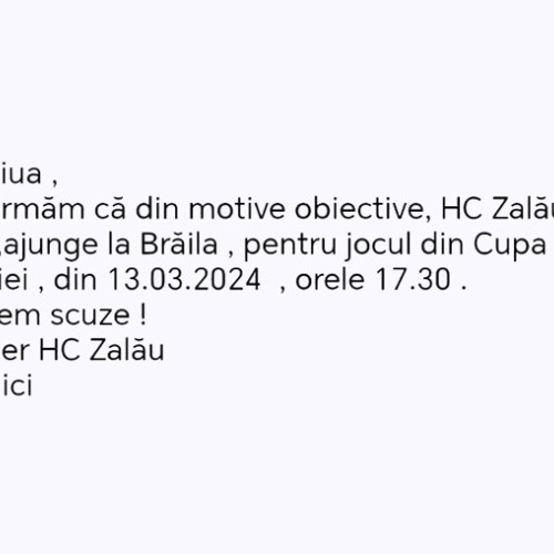 HC Dunarea Brăila - HC Zalău, meciul de astăzi nu se mai dispută.


"HC Dunarea Brăila - HC Zalău, meciul de astăzi din Cupa României, amânat din cauza absenței echipei adverse