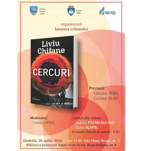 ”Cercuri” – lansare de carte la Bibliotecă