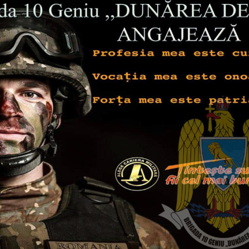 Posturi de soldat gradat profesionist la Brigada 10 Geniu „Dunărea de Jos”