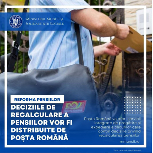 Guvernul României a desemnat Poșta Română pentru distribuirea deciziilor de recalculare a pensiilor